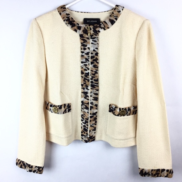 St. John Jackets & Blazers - St. John Cheetah Print Trim Blazer Jacket. Rare.